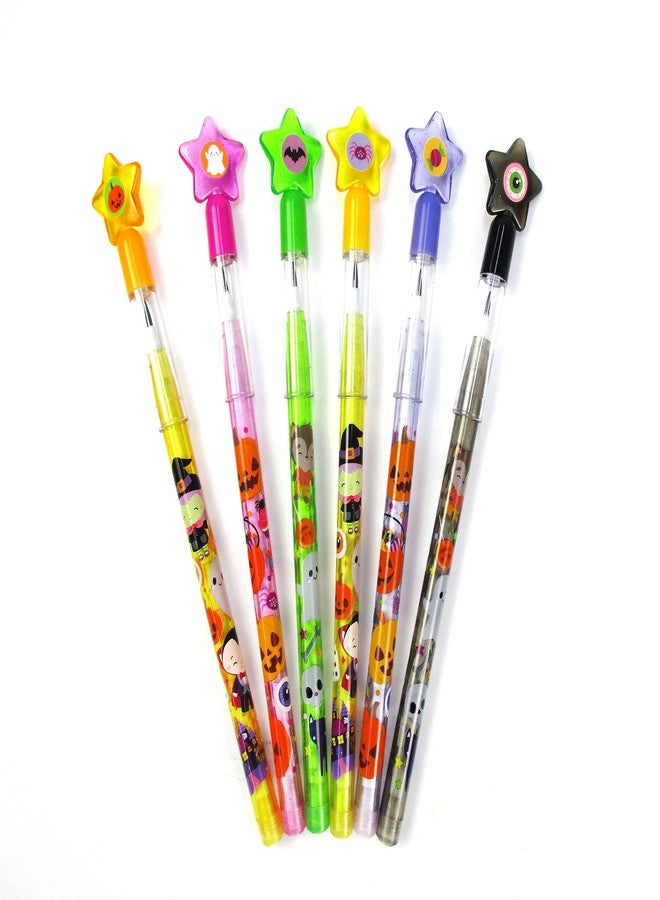 TINYMILLS Halloween Stackable Pencils for Kids - 24 Pack Cute Pumpkin, Ghost & Bat Designs Fun Non-Candy Classroom Prizes, Trick or Treat Party Favors, School Supplies & Goodie Bag Fillers - Image 3